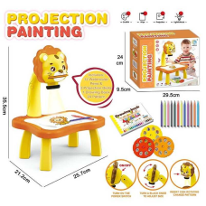 Столик з проєктором YM 2301 (36/2)  “Тигр” 3 диски, фломастери, серветка, на батарейках, альбом, в коробці