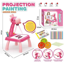 Столик з проєктором YM 2306 A (36/2) 3 диски, фломастери, серветка, на батарейках, музика, підсвітка, в коробці