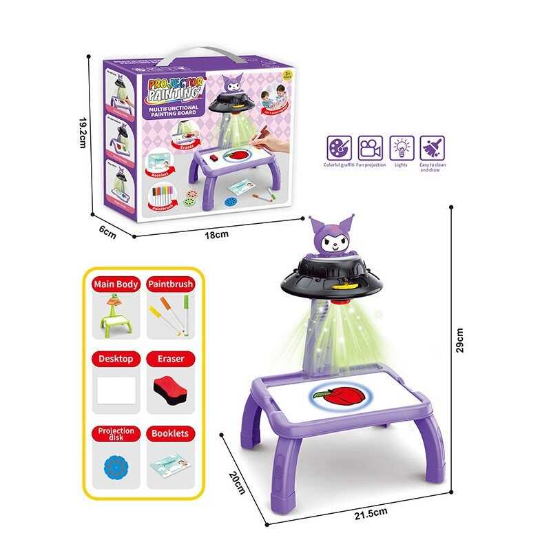 Столик з проєкторм ZF 1004 E (60) на батарейках, герой, підсвітка, диски, фломастери, в коробці