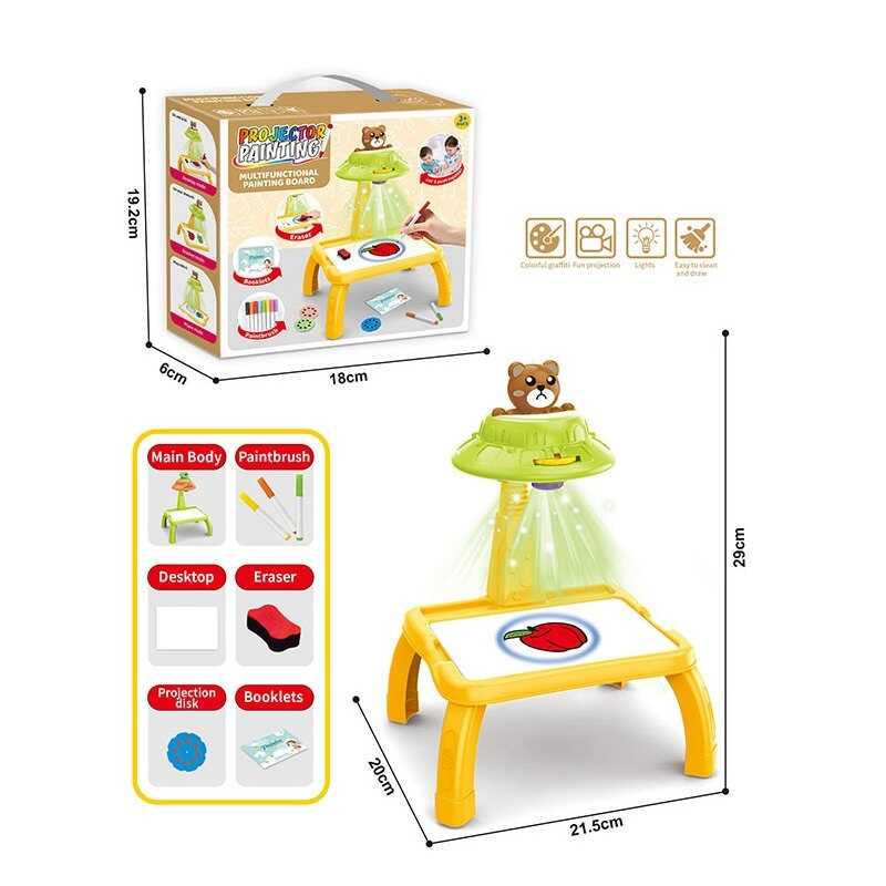 Столик з проєктором ZF 1004 F (60) на батарейках, “Ведмедик”, підсвітка, диски, фломастери, в коробці Столик з проєктором ZF 1004 F (60) на батарейках, “Ведмедик”, підсвітка, диски, фломастери, в коробці