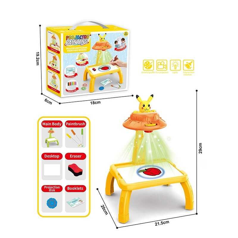 Столик з проєктором ZF 1004 N (60) на батарейках, герой, підсвітка, диски, фломастери, в коробці