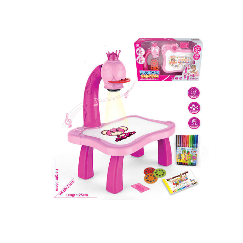 Столик з проєктором для малювання YM 6446 (24/2) підсвічування, мелодія, проєктор, 3 диски з картинками, фломастери 12 штук, в коробці Столик з проєктором для малювання YM 6446 (24/2) підсвічування, мелодія, проєктор, 3 диски з картинками, фломастери 12 штук, в коробці