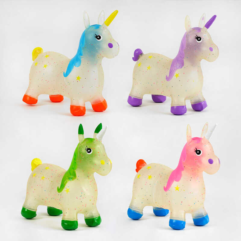 Стрибун гумовий M 48563 (30) 4 види, “Єдиноріг“, вага 1300 грамів, у пакеті, ВИДАЄТЬСЯ ТІЛЬКИ МІКС ВИДІВ