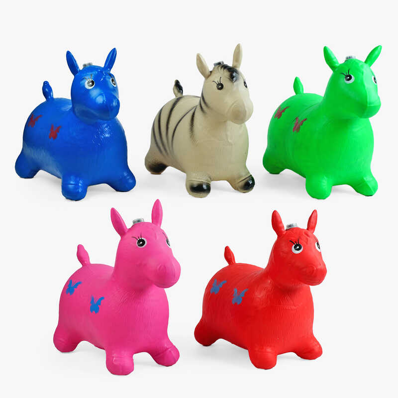 Стрибун гумовий С 65474 (30) 5 кольорів, “Коник”, 1300 грамів, музичний чип, іржання, цокот копит, підсвічування, ВИДАЄТЬСЯ ТІЛЬКИ МІКС ВИДІВ, в пакеті