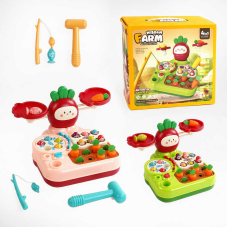 Стукалка B 049 (24) 2 кольори, заводний механізм, магнітна риболовля, балансир, пальчикова гра, молоточок, вудка, рибки, в коробці