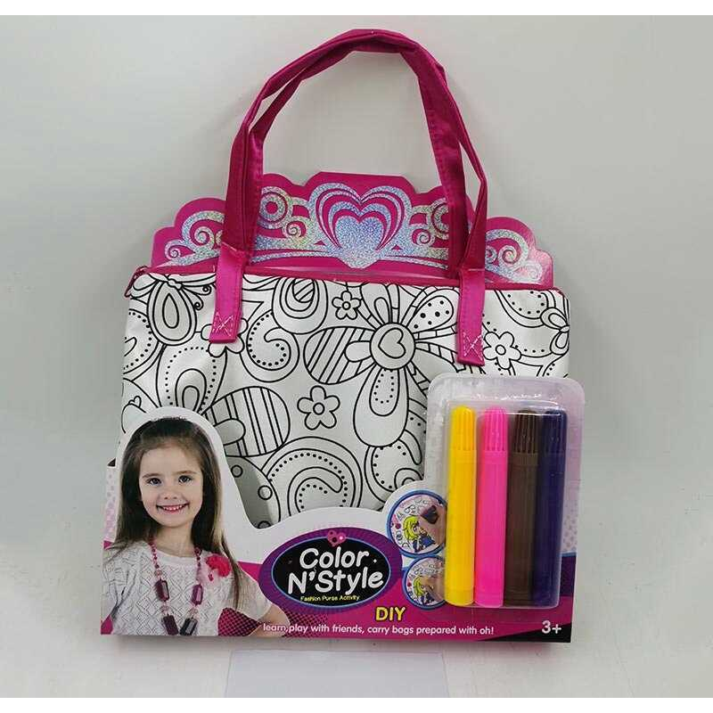 Сумка-розмальовка 613-5 (144/2) текстильна, 4 мініфломастери, застібається на блискавку, на листі 