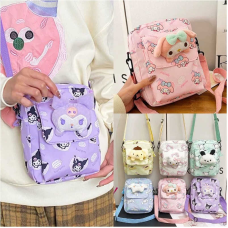 Сумочка C 68987 (300) текстильна, розмір сумочки - 19х5х22 см, одне відділення, 2 кишені, регульований ремінець, у пакеті, ВИДАЄТЬСЯ ТІЛЬКИ МІКС ВИДІВ