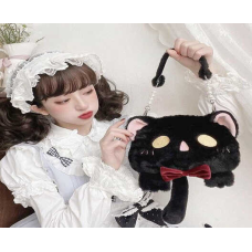 Сумочка M 18031 (240) “Котик”, знімний хвостик-аксесуар, знімна ручка-тримач та регульований ремінець на плече, одне відділення, на блискавці