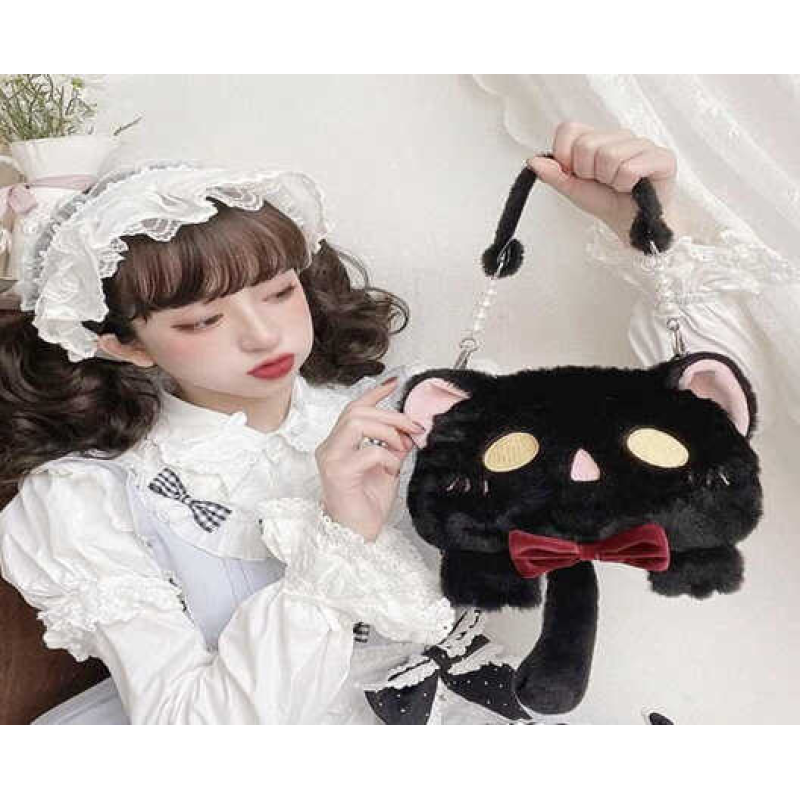 Сумочка M 18031 (240) “Котик”, знімний хвостик-аксесуар, знімна ручка-тримач та регульований ремінець на плече, одне відділення, на блискавці