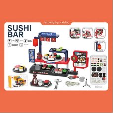 Суші-бар 668-152 (36) 66 елементів, підсвічування ліхтаря, звукові ефекти каси, суші, монети, купюри, тарілки, палички, соус, в коробці