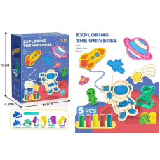 Тісто для ліплення 5835 C (96/2) “Космос“, 5 кольорів тіста, молди, в коробці