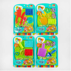 Тісто для ліплення 5838-171 /172/173/174 (128/2) 4 види, 4 кольори, аксесуари, на листі