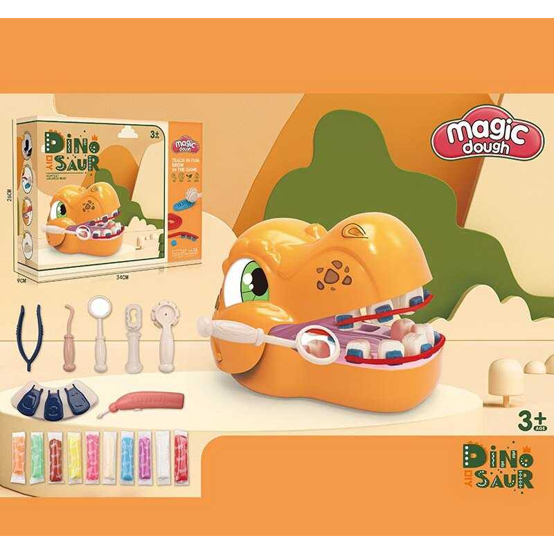 Тісто для ліплення 8635 (24/2) “Стоматолог”, бормашина на батарейках, стоматологічні інструменти, пластилін, в коробці