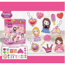 Тісто для ліплення 8649 (48/2) 4 кольори тіста, молди, інструменти, ланцюжки, в коробці