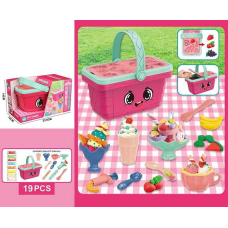 Тісто для ліплення 8673 (54/2) “Морозиво”, 19 елементів, 8 кольорів тіста, молди, кухонне приладдя, у коробці