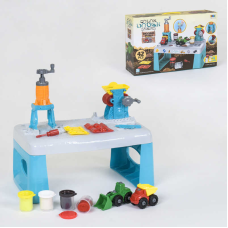 Тісто для ліплення 8734 (12) 42 деталі, 4 баночки тіста, столик, аксесуари, в коробці