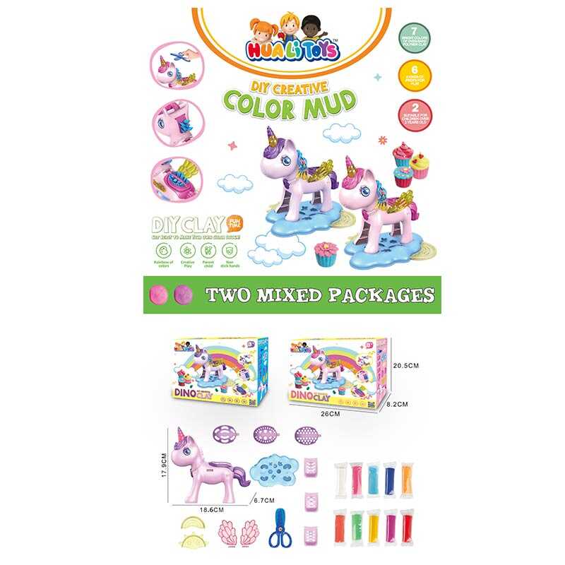 Тісто для ліплення CB 5506 (60/2) 2 види, екструдер коник, 10 кольорів тіста, формочки, в коробці