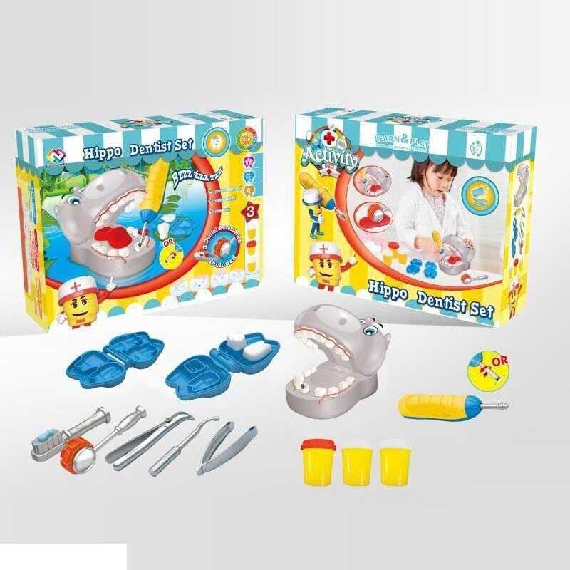 Тісто для ліплення DR 005 (24/2) “Бегемотик“, набір стоматолога, в коробці