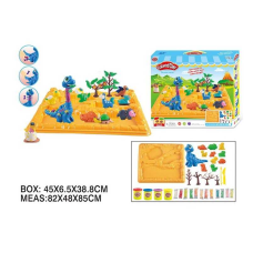 Тісто для ліплення F 018-204 (24/2) “Динозаври“, 4 кольори тіста, форми, молди, динозавр з екструдером, інструменти, в коробці