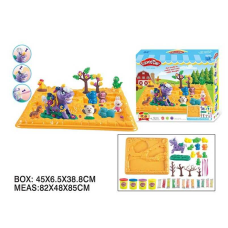 Тісто для ліплення F 018-205 (24/2) “Ферма“, 4 кольори тіста, форми, молди, кінь з екструдером, інструменти, в коробці