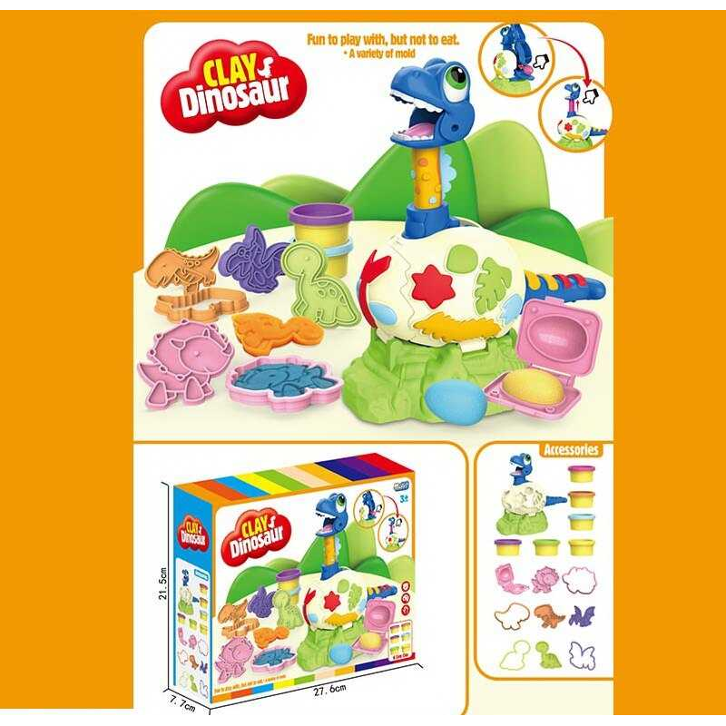 Тісто для ліплення SM 8069 (48/2) “Динозаври”, 6 кольорів тіста, форми, в коробці