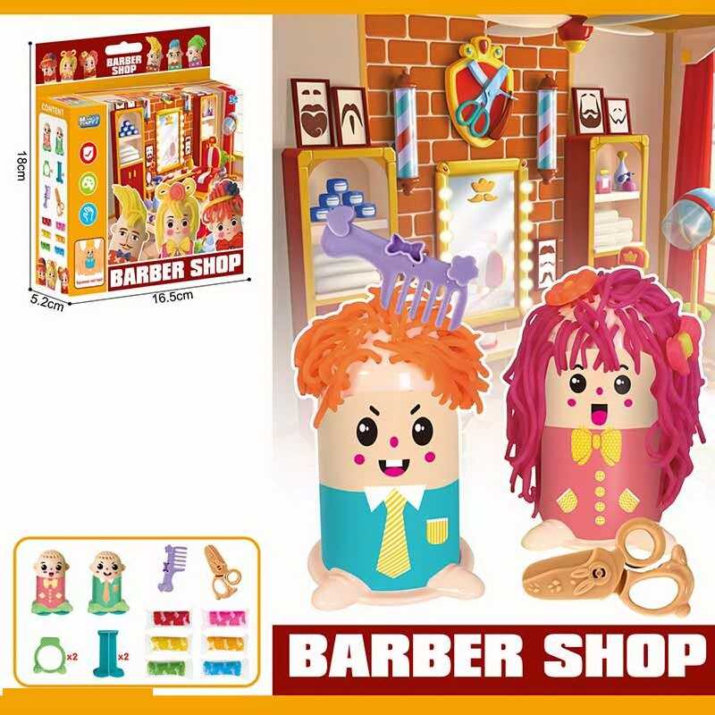 Тісто для ліплення SM 8112 (120/2) “Перукарня“, 2 екструдери, 6 пачечок тіста для ліплення, гребінець, ножиці, в коробці