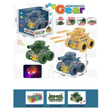 Танк 186-48 J (288/2) 3 види, 1шт., підсвічування, інерція, шестерні, обертається на задніх колесах, стріляє снарядами, у коробці