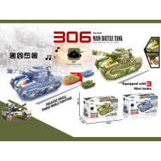 Танк 777-141 (60) 2 кольори, підсвічування, звук, колеса вільного ходу, у коробці