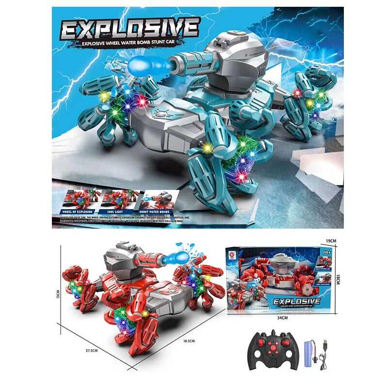 Танк на радіокеруванні 1037 (24/2) 2 кольори, світло, стріляє орбізами, обертається на 360°, підіймає корпус, акум. 3.7 V, роликові колеса, в коробці Танк на радіокеруванні 1037 (24/2) 2 кольори, світло, стріляє орбізами, обертається на 360°, підіймає корпус, акум. 3.7 V, роликові колеса, в коробці