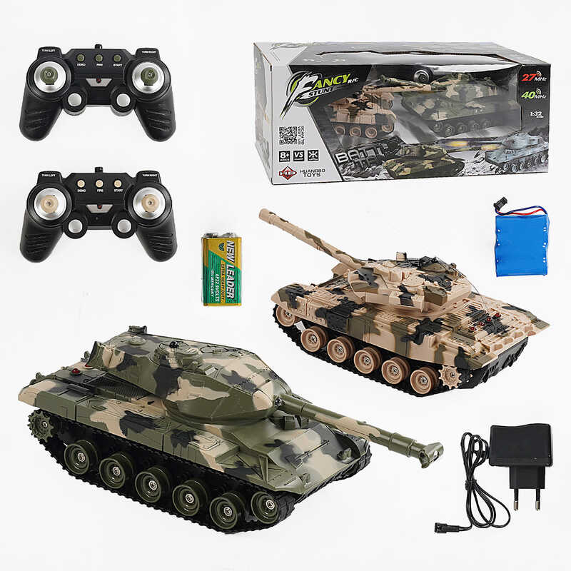 Танковий бій на радіокеруванні HB-DZ 03 (8) світло, звук, 1:32, гусеничний хід, обертання башт на 360°, 2 акум. 4.8V, пульти 40 і 27MHz, в коробці Танковий бій на радіокеруванні HB-DZ 03 (8) світло, звук, 1:32, гусеничний хід, обертання башт на 360°, 2 акум. 4.8V, пульти 40 і 27MHz, в коробці