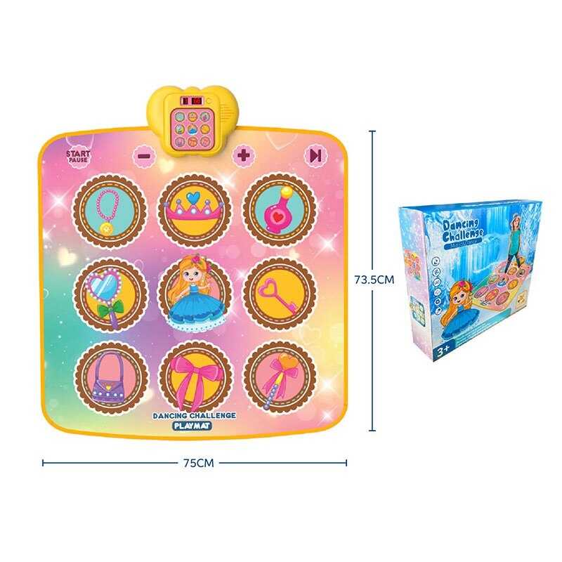 Танцювальний килимок 638-8 (24/2) озвучення англійською мовою, на батарейках, 84 х 72 см, музика, пісні, підсвічування, 5 рівнів гри, в коробці