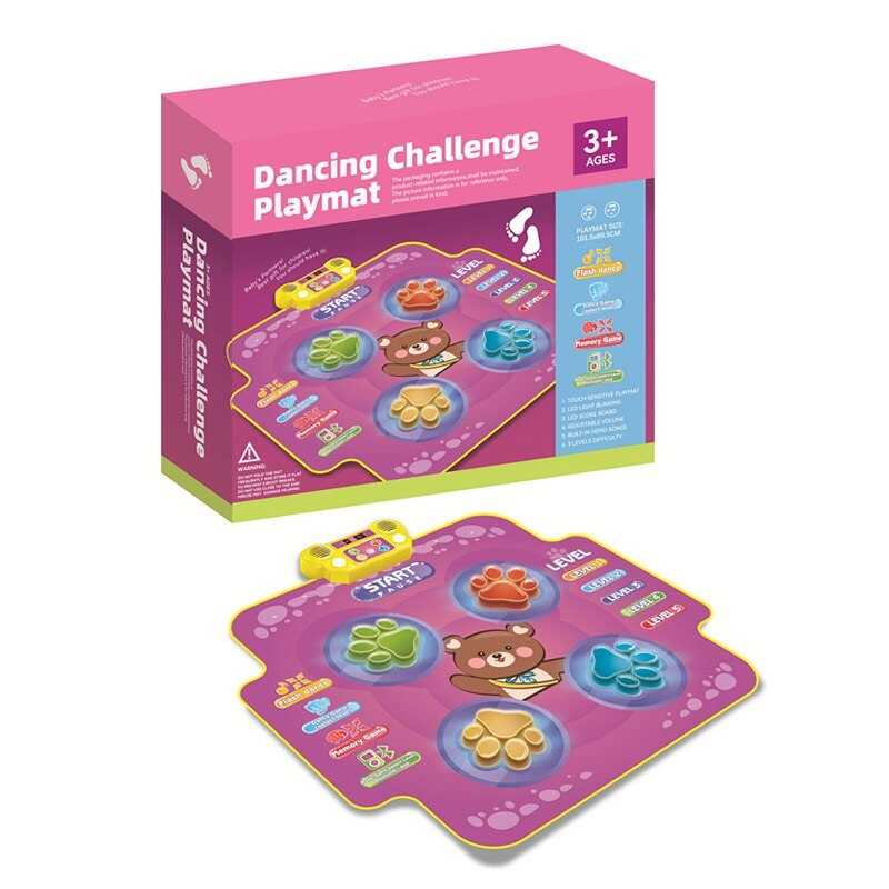 Танцювальний килимок YQ 3311-1 (12) звук, bluetooth, табло підсвічується, музика, рівні складності та режими гри, розмір 100х102 см, в коробці