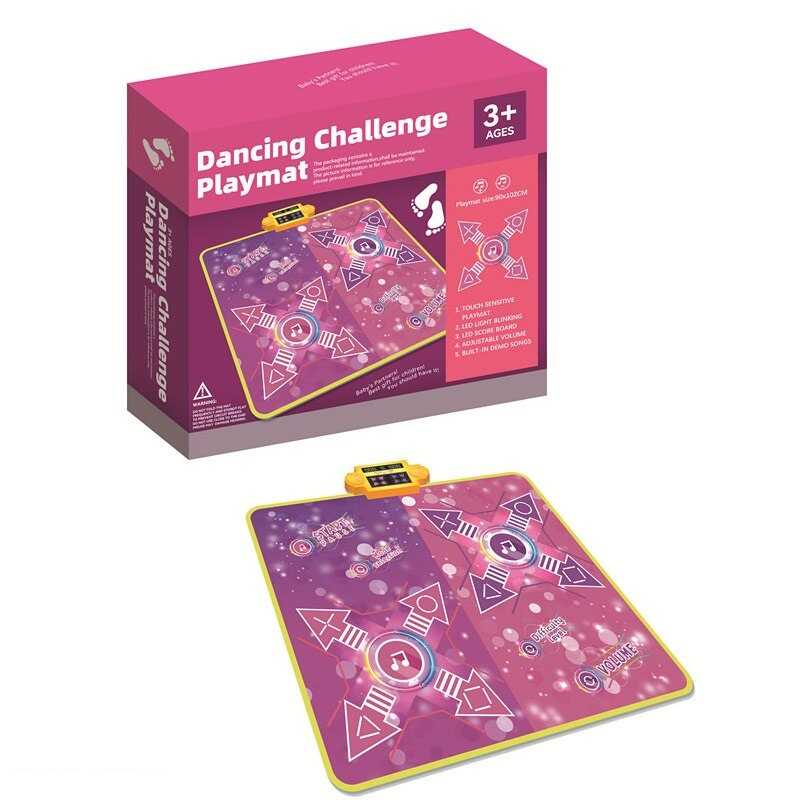Танцювальний килимок YQ 3320 (16) звук, підсвітка, музика, рівні складності та режими гри, розмір 90х102 см, в коробці