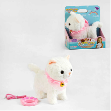 Тварина на батарейках 933-29 E (24/2) “Кошеня”, ходить, нявкає, виляє хвостом, повідець-пульт керування, в коробці