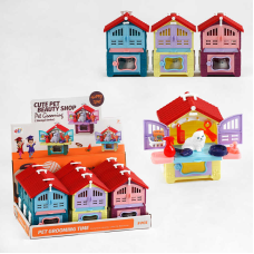 Тварини 9988-78 (16) ЦІНА ЗА 9 ШТУК В БЛОЦІ, фігурка котика, набір для грумінгу, будиночок