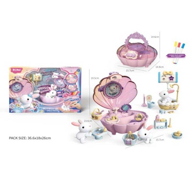 Тваринка з аксесуарами QL 073-2 (18) “Ванна кімната“, помпова подача води, унітаз, раковина, вантуз, нагрівач води, 2 ванни, маркер, в коробці