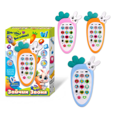 Телефон “Зайчик Звоня“ 80650 (96) “WToys“, 3 кольори, ОЗВУЧУВАННЯ УКРАЇНСЬКОЮ МОВОЮ, підсвічування, казки, пісні, скоромовки, вірші, в коробці, ВИДАЄТЬСЯ ТІЛЬКИ МІКС ВИДІВ