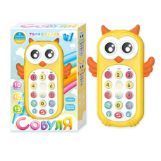 Телефон “Совуля“ 40054 (60) “WToys“, ОЗВУЧУВАННЯ УКРАЇНСЬКОЮ МОВОЮ, звук, підсвічування, пісні, загадки, скоромовки, дзвінок рідним, цифри, прорізувач,в коробці