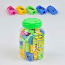 Стругачка для олівців 0652 (5760) 4 кольори / ЦІНА ЗА 1ШТ / 48 шт в колбі