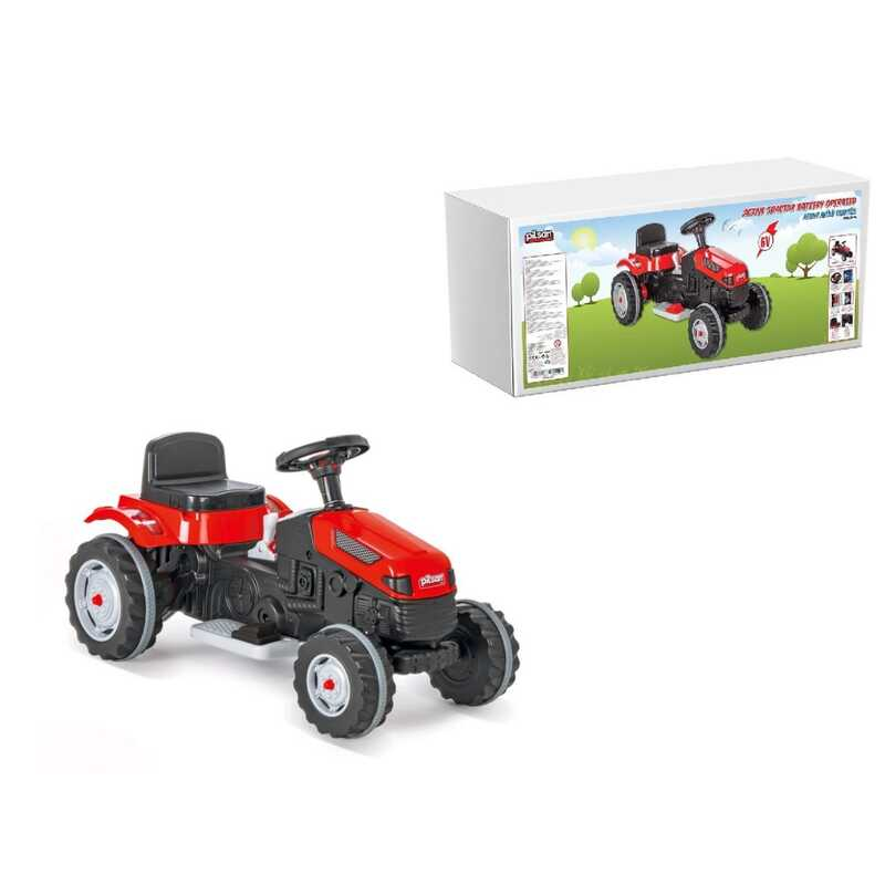Трактор 05-116 (1) ЧЕРВОНИЙ “Pilsan“, акумулятор 6V, сидіння, що регулюється, колеса з гумовими накладками, в коробці
