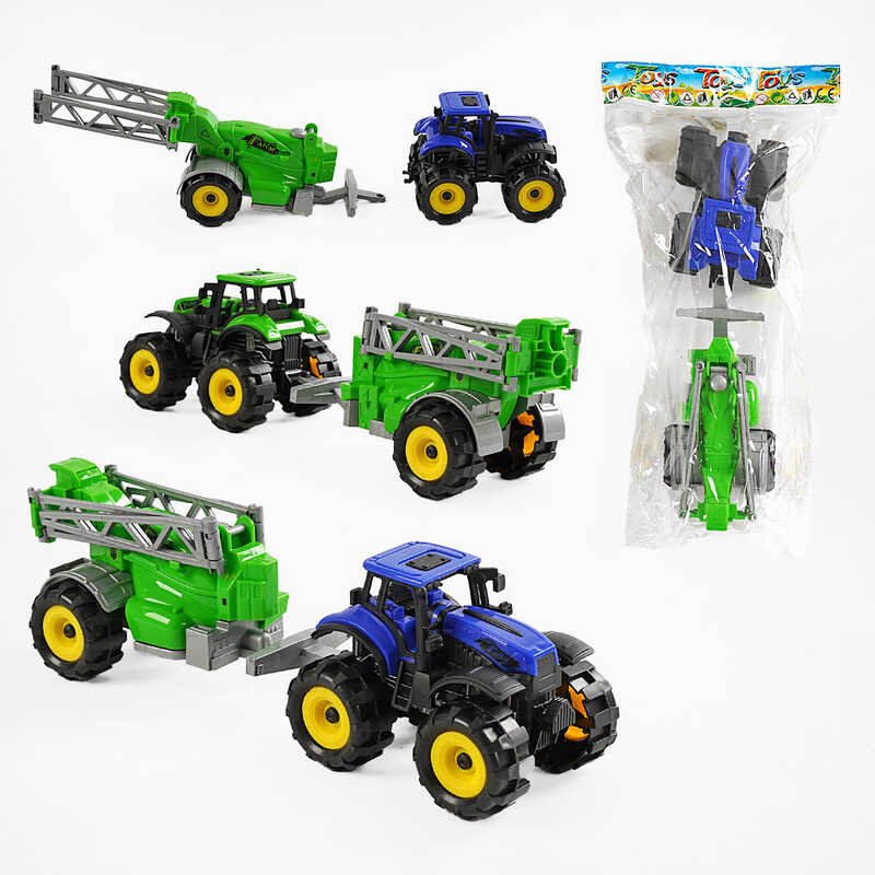 Трактор 6609-74 (180/2) 2 кольори, інерційний механізм, знімний причеп, в пакеті