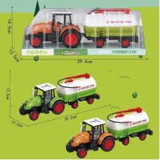 Трактор 727-24 (48/2) 2 кольори, інерція, знімний причеп, рухомі деталі, в слюді