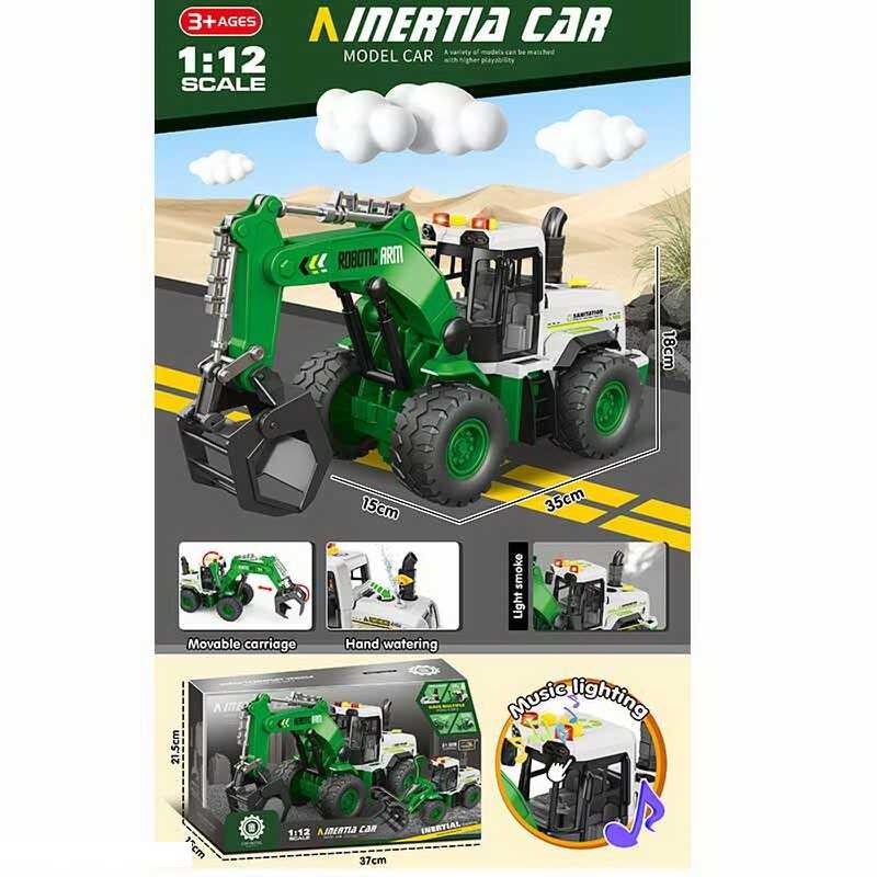 Трактор музичний ZH 815-2 (24) “Спецтехніка”, на батарейках, звук, підсвітка, масштаб 1:12, інерція, рухомі елементи, в коробці