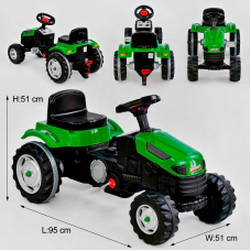 Трактор педальний Pilsan 07-314 (1) колір ЗЕЛЕНИЙ, класксон на кермі, в коробці