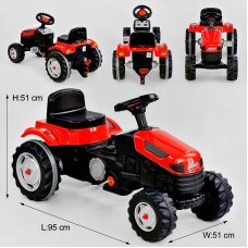 Трактор педальний Pilsan 07-314 (1) колір ЧЕРВОНИЙ, клаксон на кермі, в коробці