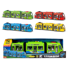 Трамвай 60147 (48/2) “АвтоЕксперт“, 4 кольори, ОЗВУЧУВАННЯ УКРАЇНСЬКОЮ МОВОЮ, пісні, віршики, звук транспорту, правила дорожнього руху, підсвічування, дверцята відчиняються, масштаб 1:16, в коробці, ВИДАЄТЬСЯ ТІЛЬКИ МІКС ВИДІВ