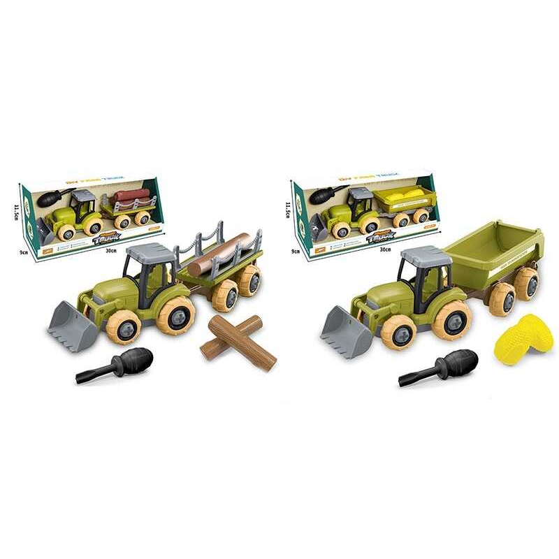 Транспорт-конструктор 8801 /8803 (72/2) 2 види, причеп, викрутка, в коробці