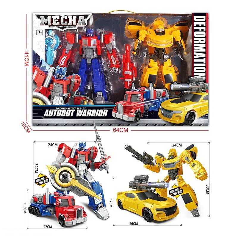 Трансформер 056 (12) “Герої“, 2 види, 2шт., висота 30 та 32см, щит, меч, бластер, шарніри на верхніх кінцівках, в коробці