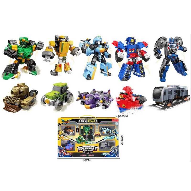 Трансформер 1226 (18) роботи трансформуються, 5 видів транспорту, рухомі частини, в коробці