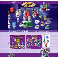 Трансформер 1986-222 (48) 5 машинок, металопластик, інерційні механізми, гумові шини, рухливі елементи, фігурки героїв, в коробці